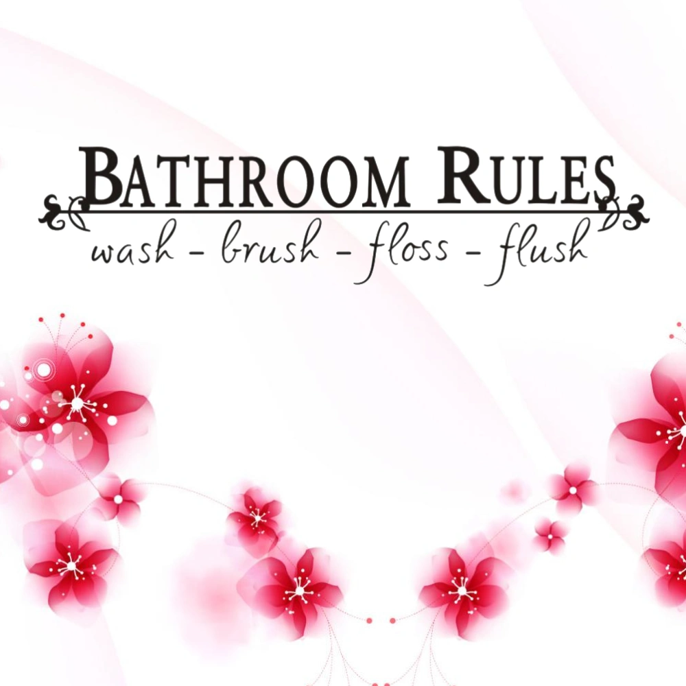 Bathroom Rules Wall Art Removable Wall Sticks Decals Funny Reminder for Bathroom Home Decor