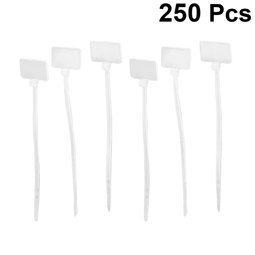 250PCS Self-locking Nylon Core Cable Tie Wraps Ethernet Wire Zip Tie with Marking Lable for Home Office