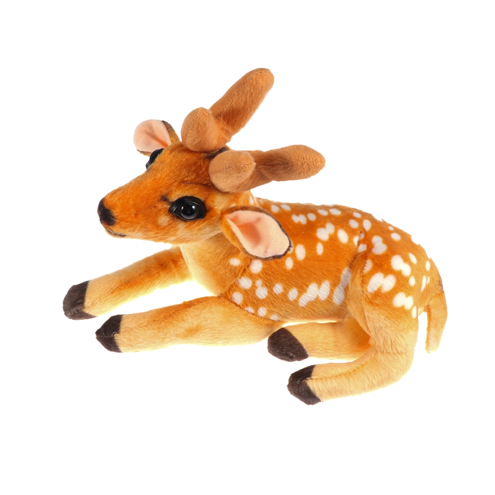 Christmas Simulation Sika Deer Short Plush Toy Cartoon Stuffed Doll Toy for Kids Children (About 30CM)