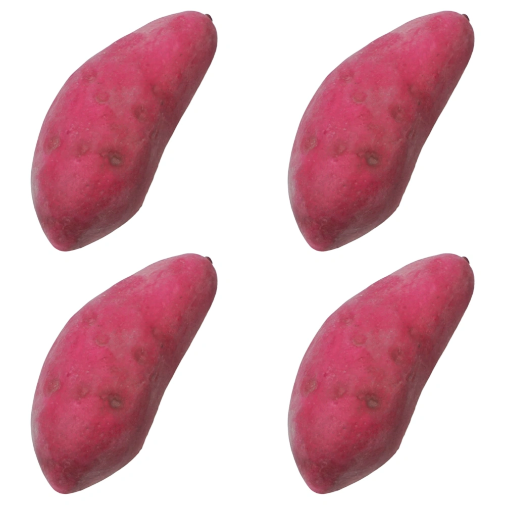 4Pcs Artificial Lifelike Sweet Potato Foams Sweet Potato Decorations Shooting Props