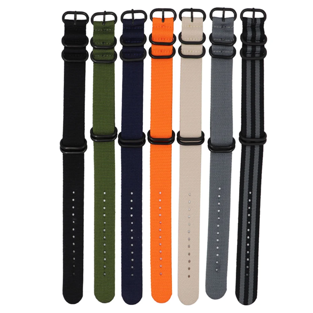 1pc Nylon Watch Strap Watch Replacing Band Wrist Watch Strap Adjustable Watchstrap Alternative Wrist Strap 22mm Black