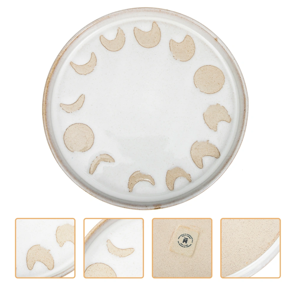 Ceramic Plate Round Snack Tray Snack Serving Tray Ceramic Food Plate Steak Plate