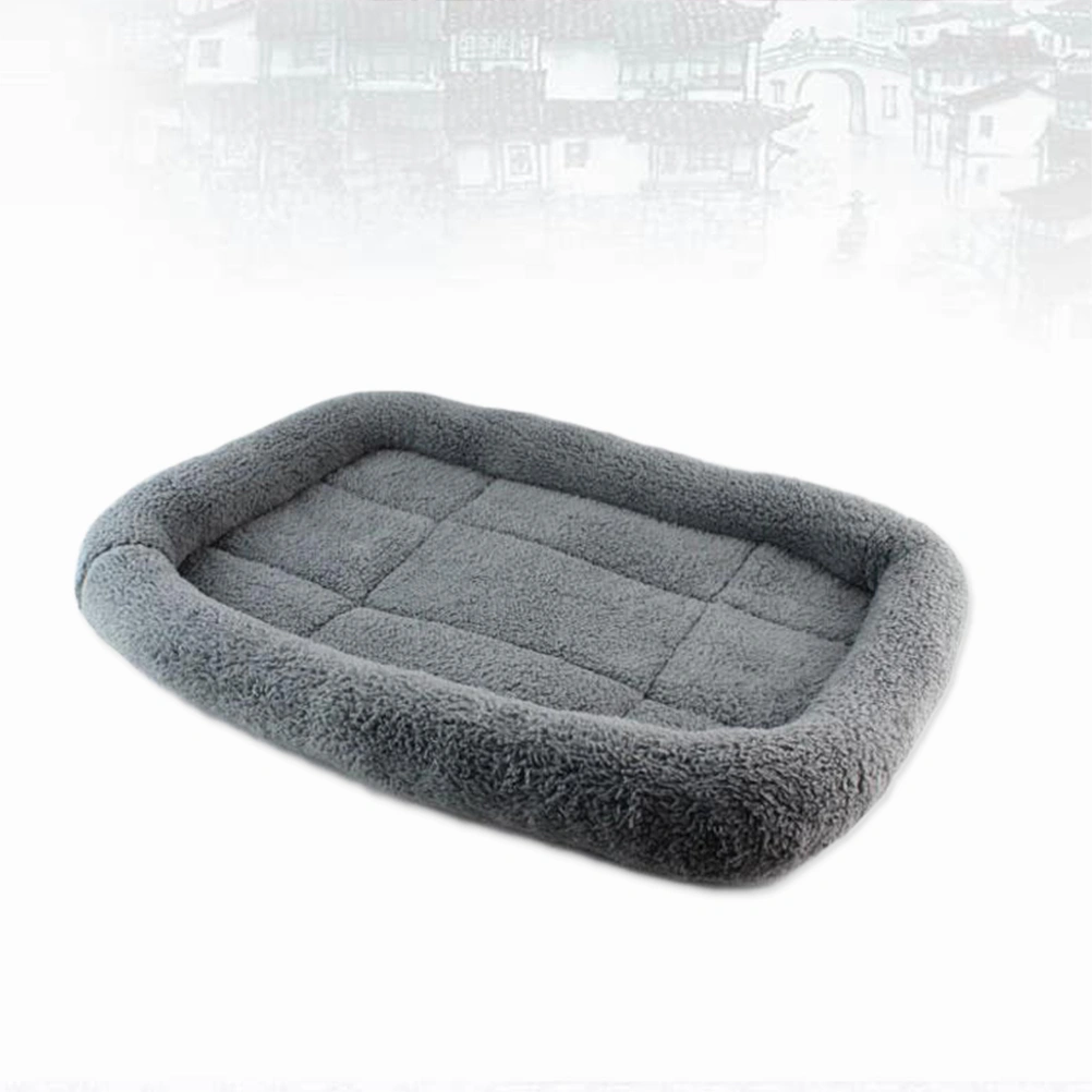 Plush Cloth Pet Dog Puppy Cat Bed Autumn Winter House Nest Size S (Grey)