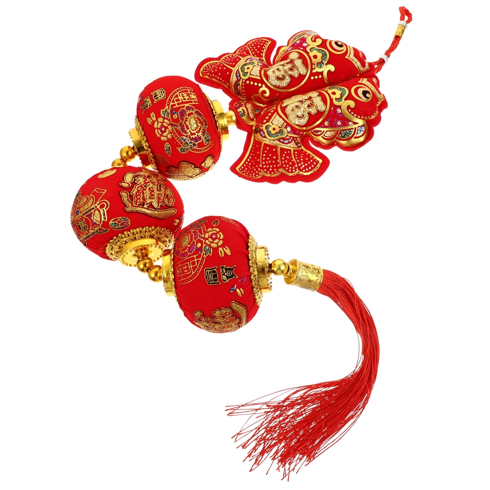 Lantern String Pendant Chinese New Year Pendant Spring Festival Supply Red Random Style