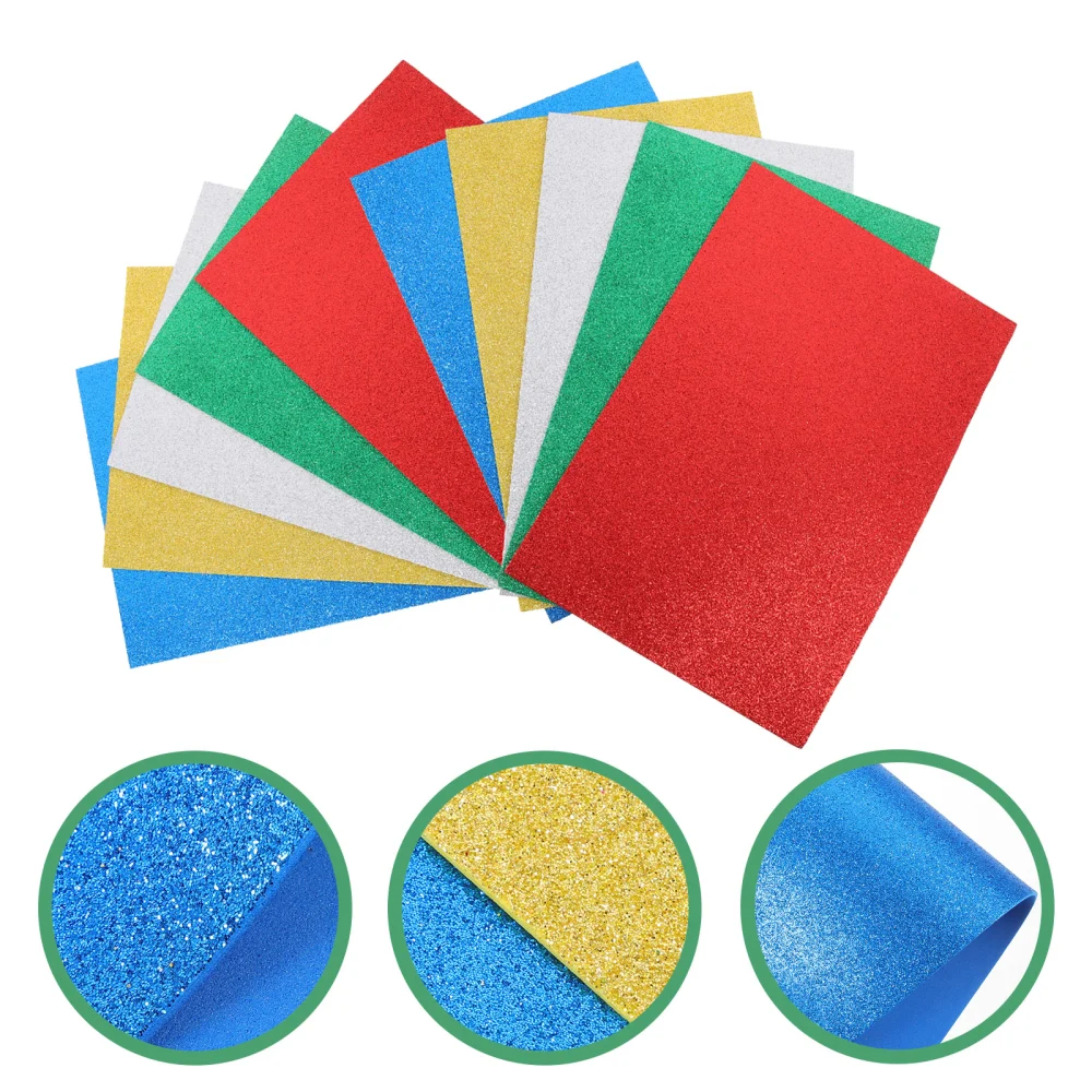 10 Pcs Glitter Sponge Paper Gold Powder Sponge Paper Kids Arts Crafts DIY Supplies