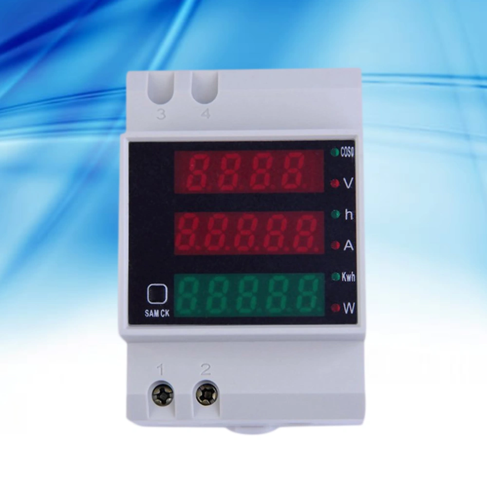 300V 100A Multi-functional Rail Volt Amp Power Meter LED Digital Rail Current Power Factor Ammeter Voltmeter