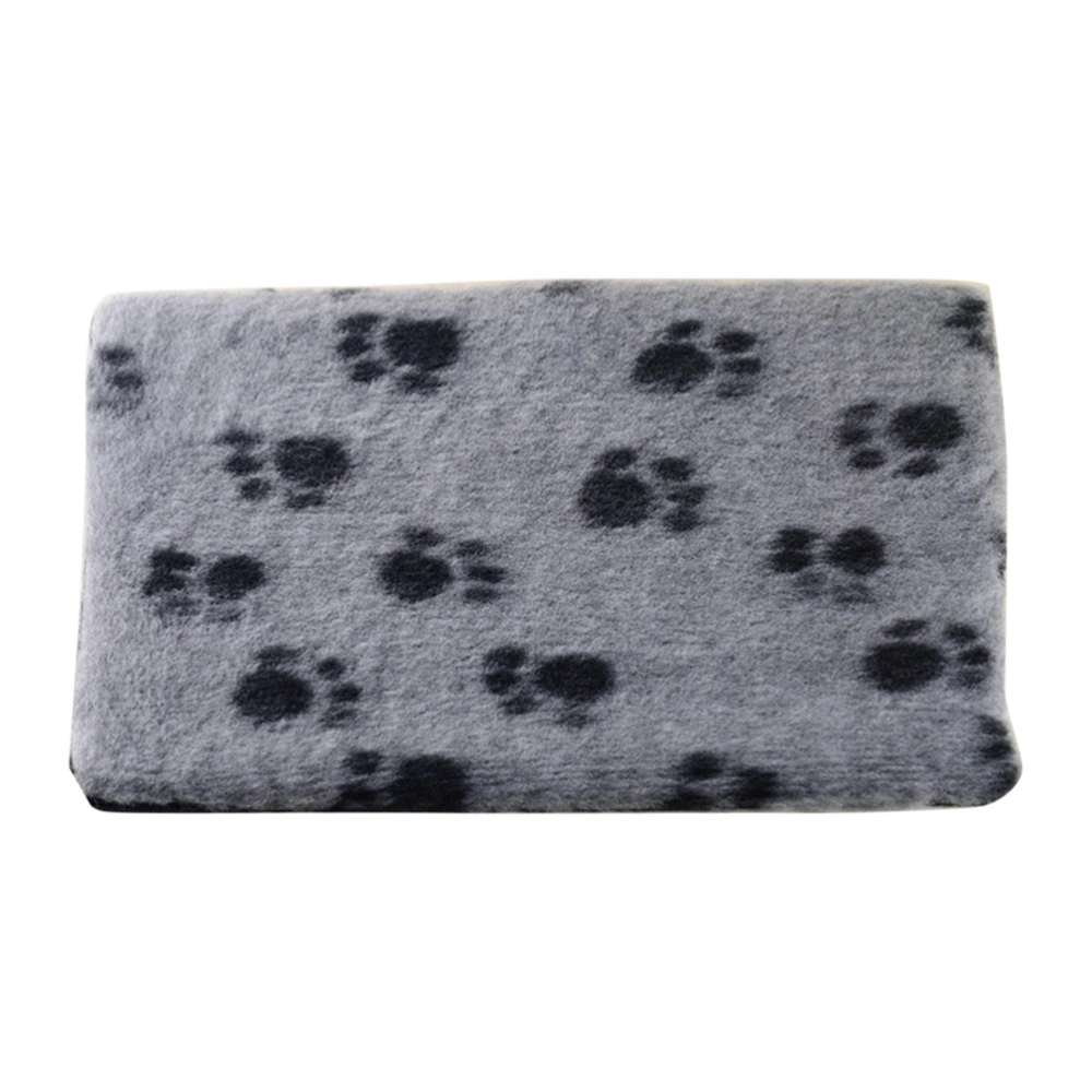 Warm Pet Mat Comfy Paw Cat Dog Puppy Fleece Blanket Non Bed Cushion Sheet(Footprint Carpet,L)