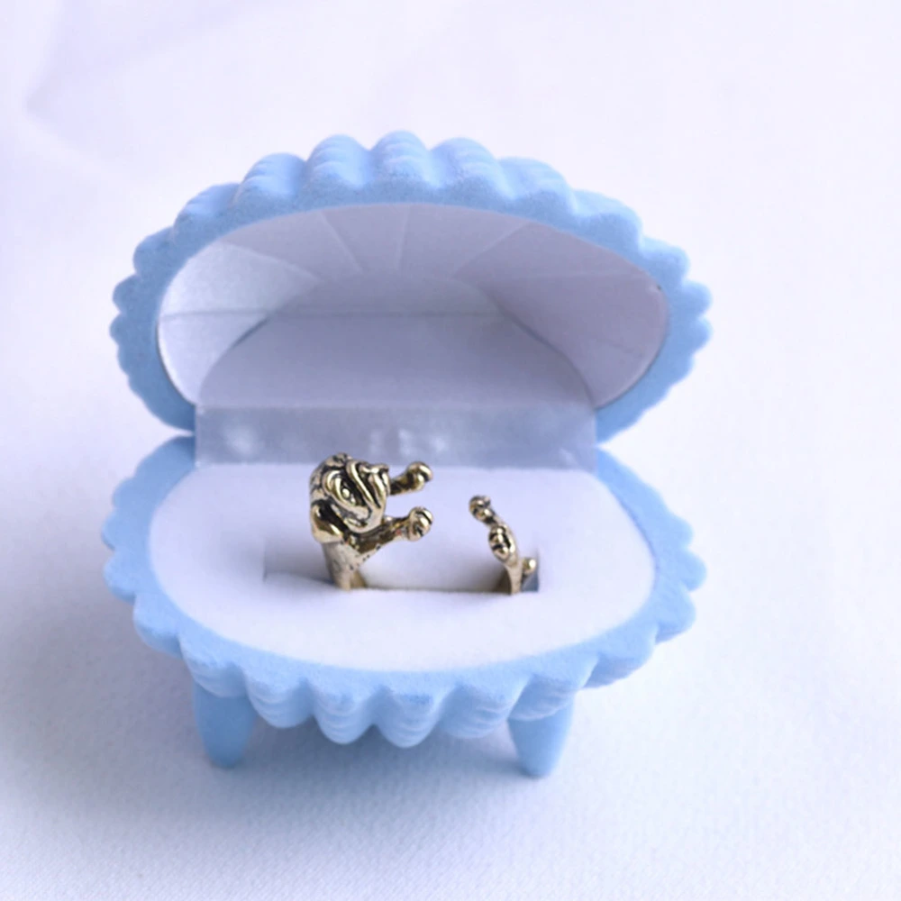 Seashell Shaped Jewelry Gift Box Mini Storage Box Organizer for Ring Necklace Bracelet Brooch Pendant Earrings (Sky Blue)