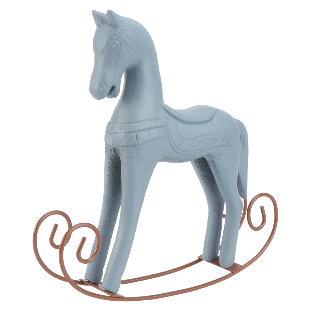 Unique Horse Desktop Decoration Table Adornment Creative Desktop Ornament for Home Living Room (Light Blue)