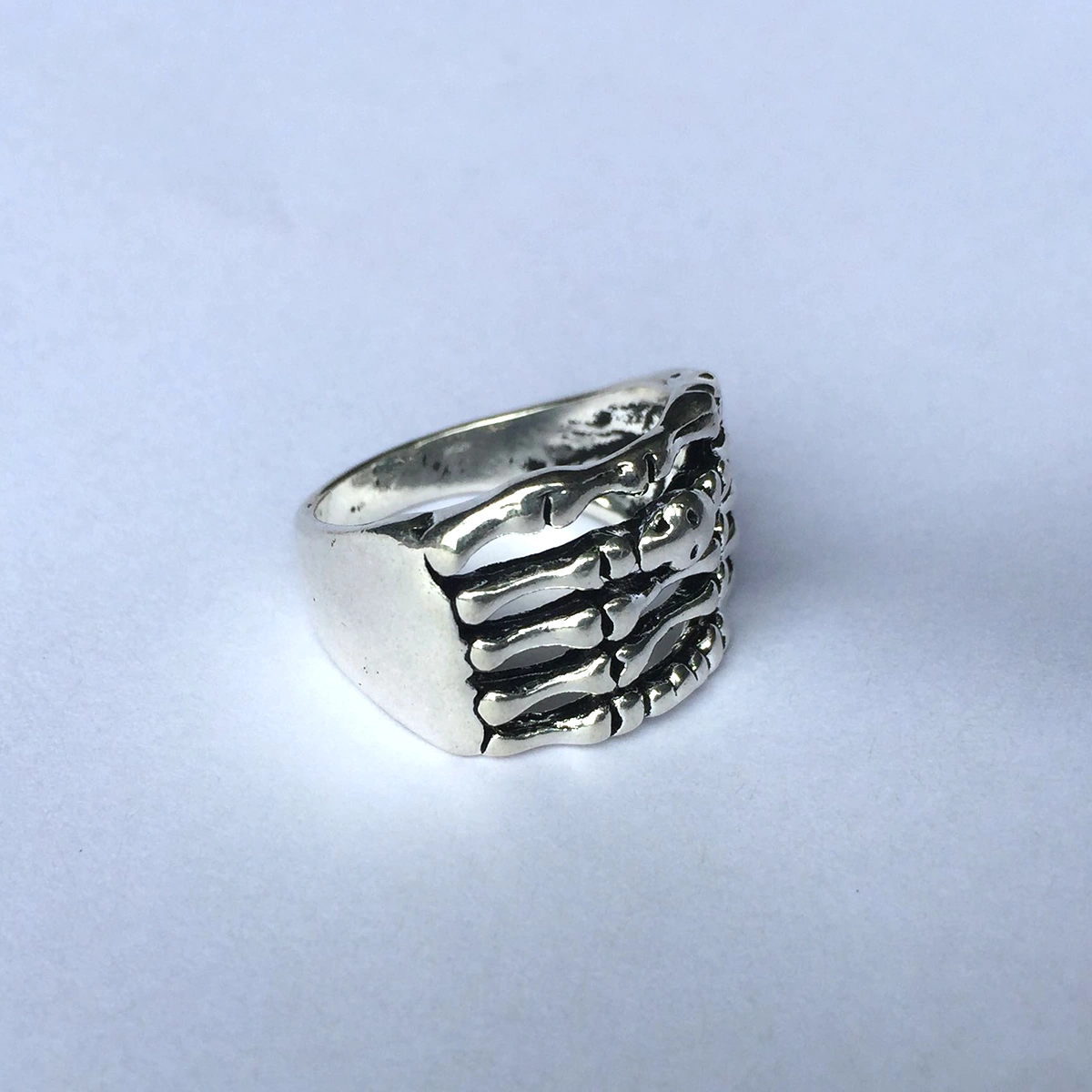 Mens Skeleton Skull Punk Ring Vintage Zinc Alloy Antique Silver Retro Finger Rings 20#