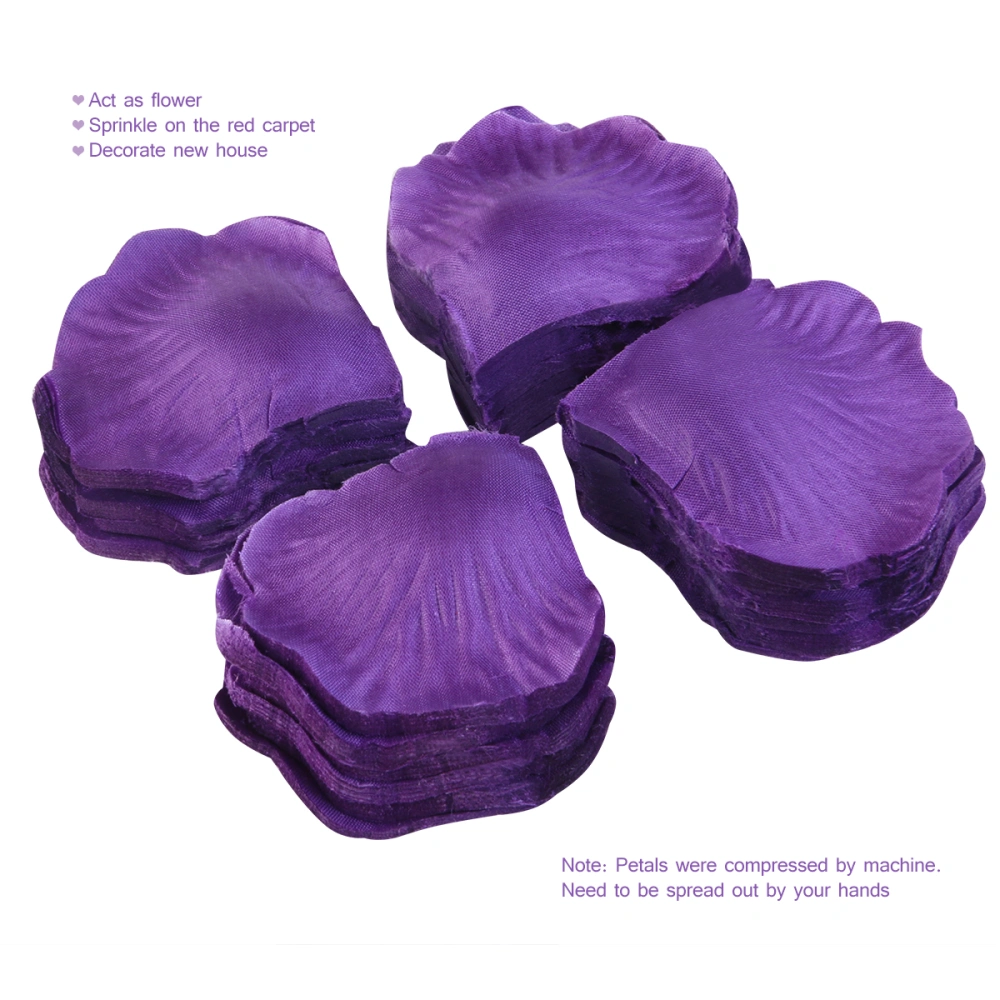 PIXNOR 1000pcs Silk Rose Petals Decorations for Wedding Party (Purple)