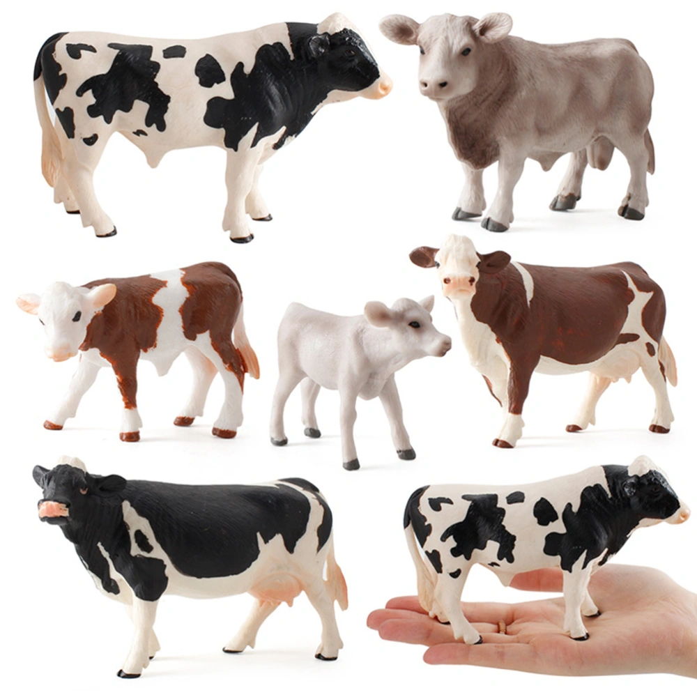 Simulation Animal Model Realistic Cow Toys Simulated Animal Decor Plastic Art Craft Desktop Ornament for Home (Black White)