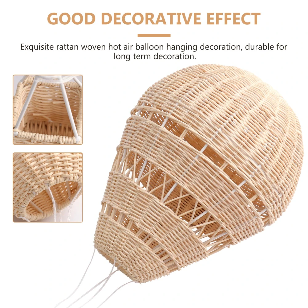 1PC Woven Rattan Hot Air Balloon Decor Kid Room Preschool Ornament Photo Prop