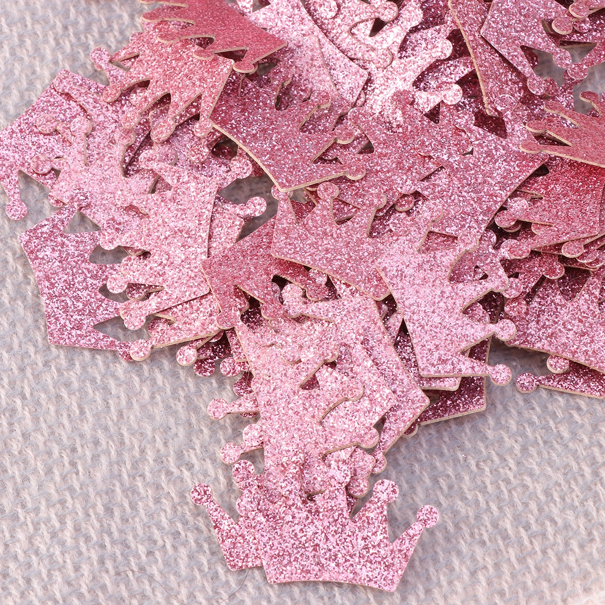 100Pcs Double Sided Super Flash Crown Shape Confetti Scattering Supplies Table Decor for Wedding Party Birthday Festival (Rose Gold)