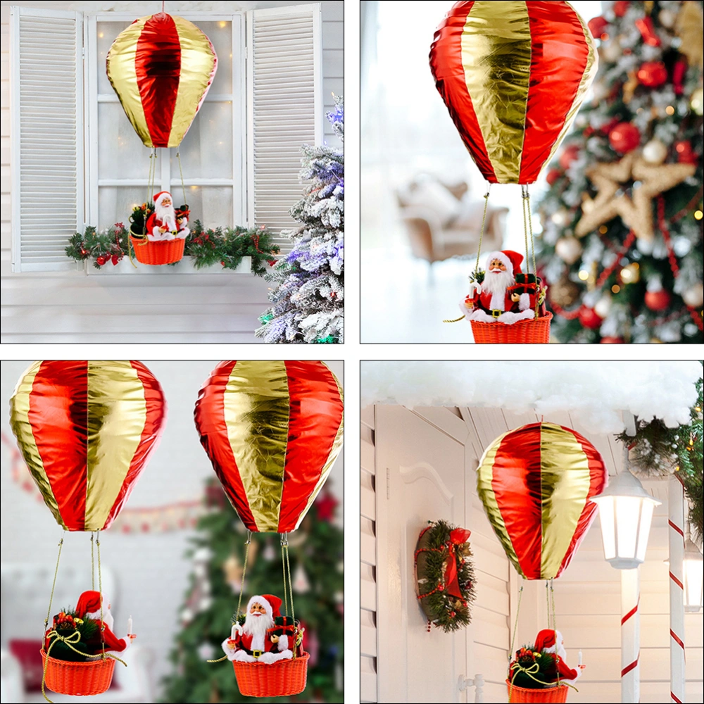 1pc Santa Hot Air Balloon Xmas Mall Suspended Ceiling Decor Xmas Decor Supply