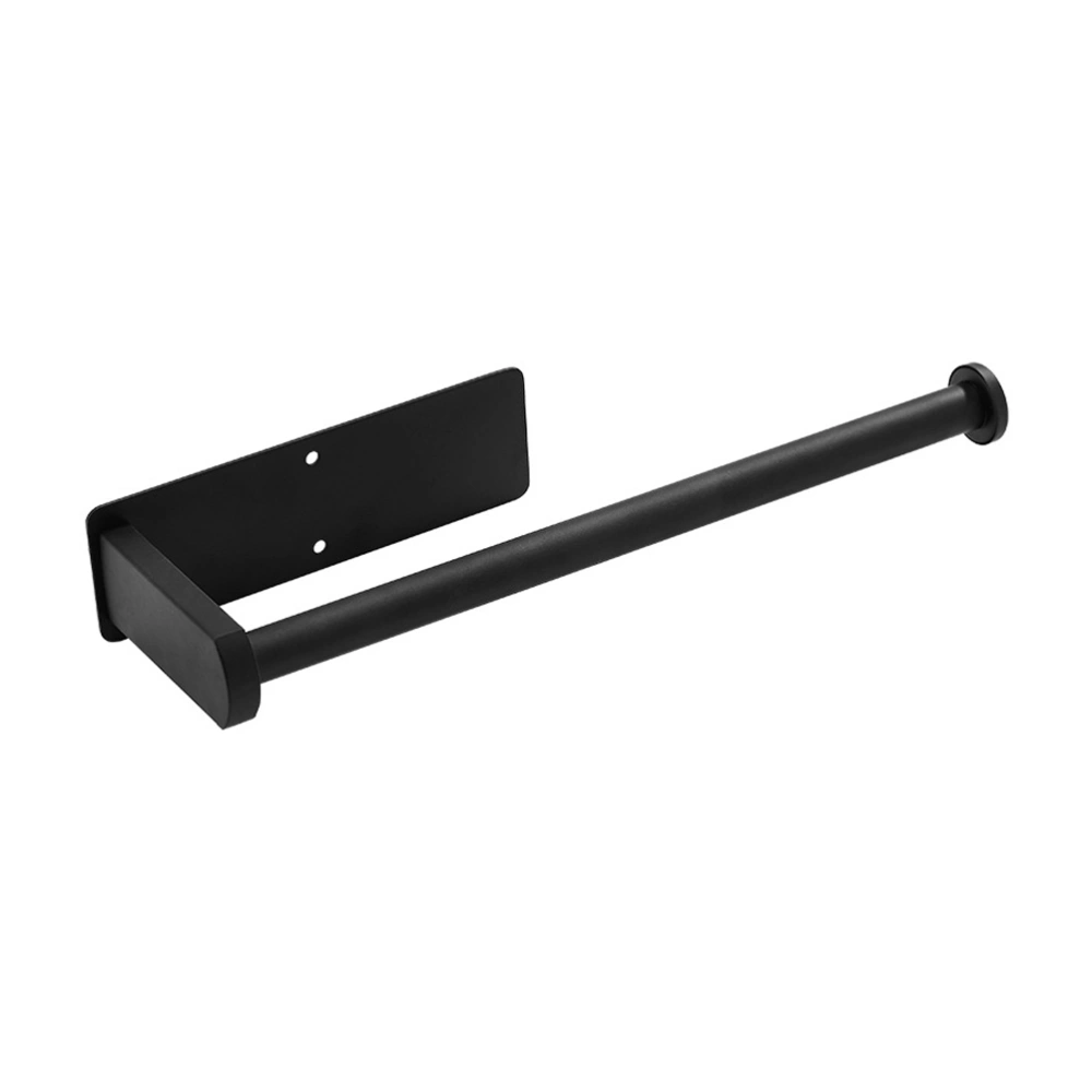 Stainless Steel Roll Paper Towel Holder Wall-mounted Paper Rack for Home (Black)