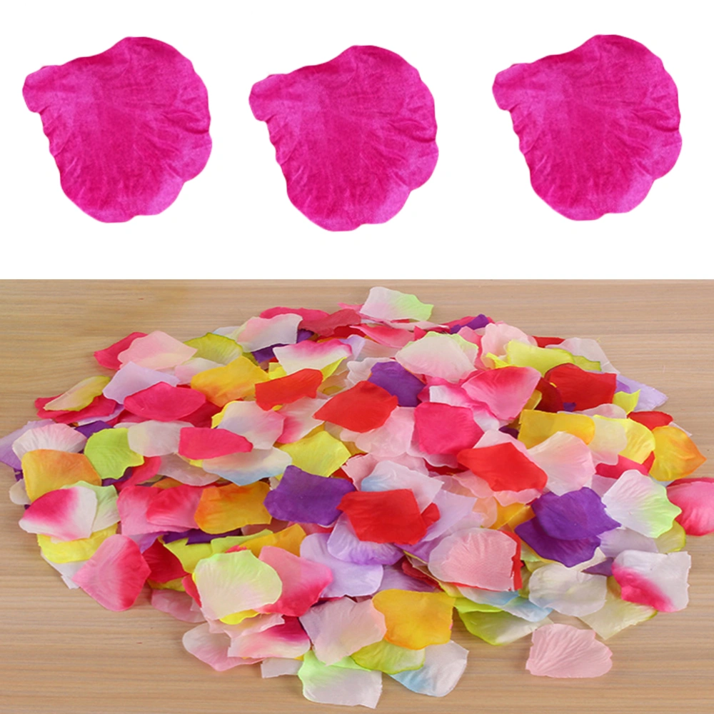 500pcs Artificial Silk Flower Petals for Wedding Party Bridal Events Decoration (Purple Red)