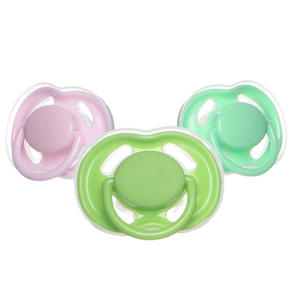 3pcs Silicone Baby Pacifier Portable Mini Baby Pacifier Dustproof Baby Product Suppllies for Baby Infant (Random Color)