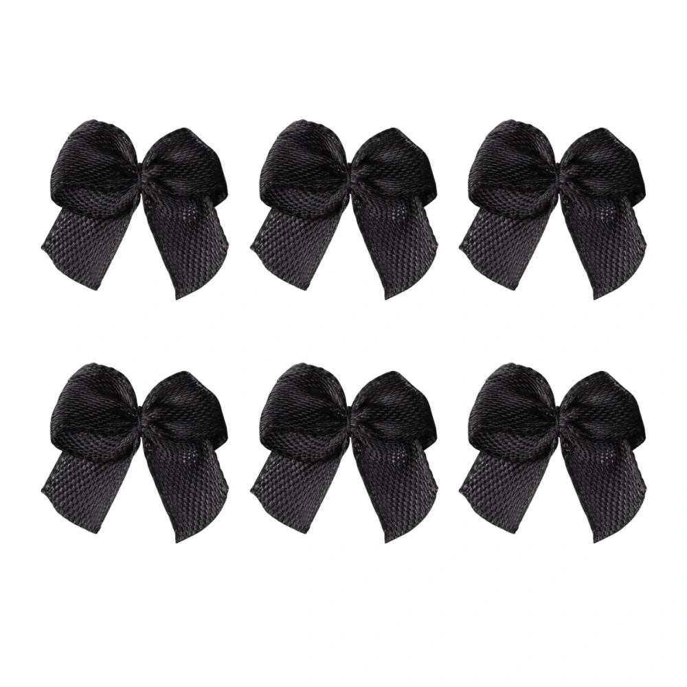 60pcs Ribbon Bows Bowknot Flower Handmade Bright Color Hair Bows Accessories for Girls Black