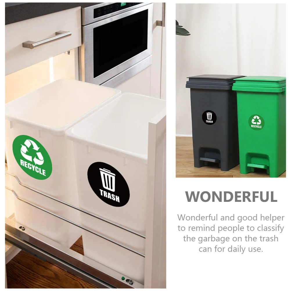 2 bags of Recycling Trash Can Stickers Waterproof Trash Can Classification Stickers
