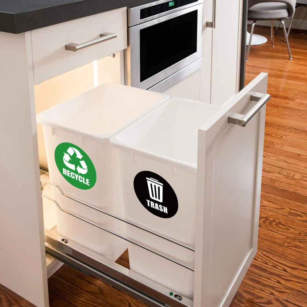 2 bags of Recycling Trash Can Stickers Waterproof Trash Can Classification Stickers