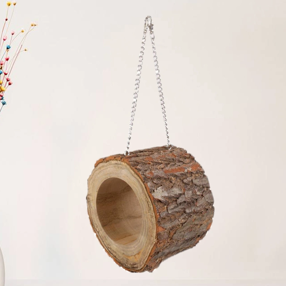 Parrot Bird Nest Chain Tree Cave Nest Natural Wood Hideaway Bird Toy for Parakeets Budgerigar and Small Pet