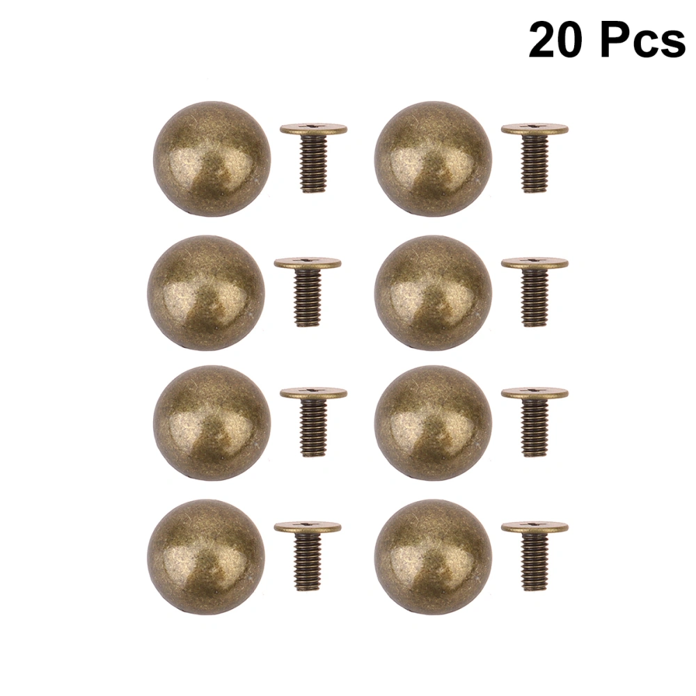 20pcs Zinc Alloy Rivet Screw Rivet Mushrooms Rivet Punk Semicircular Rivet