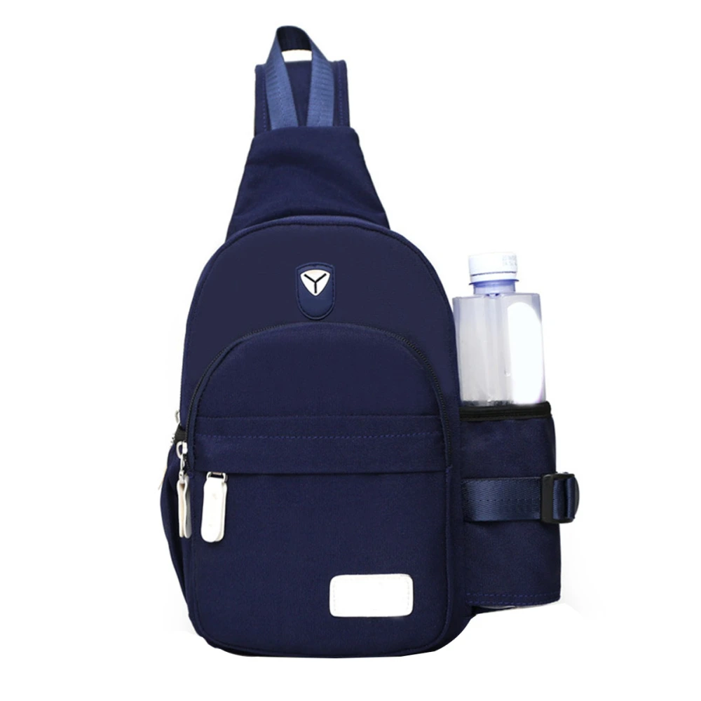 Men Women Nylon Crossbody Shoulder Chest Cycle Sling Bag Daily Travel Backpack (Blue)