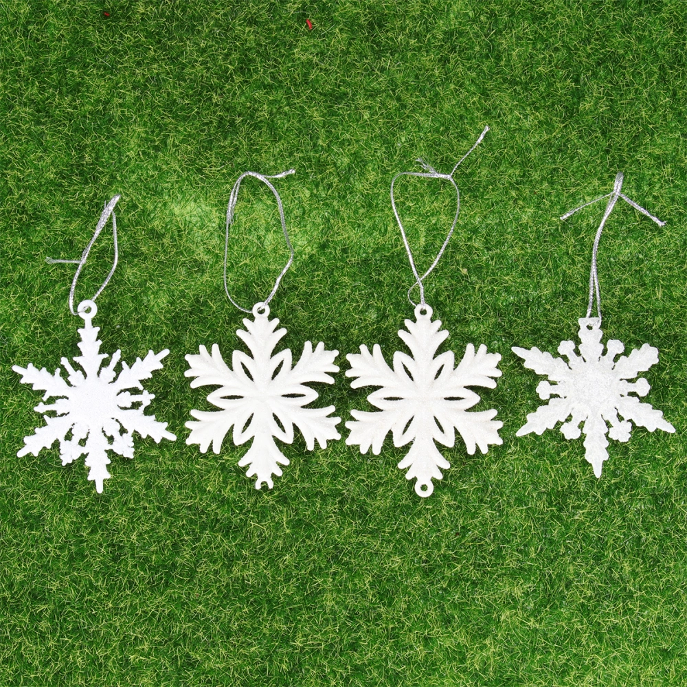 23pcs Christmas White Snowflakes Creative Hanging Pendents Xmas Tree Ornaments for Home Party Store (Mixed Style)