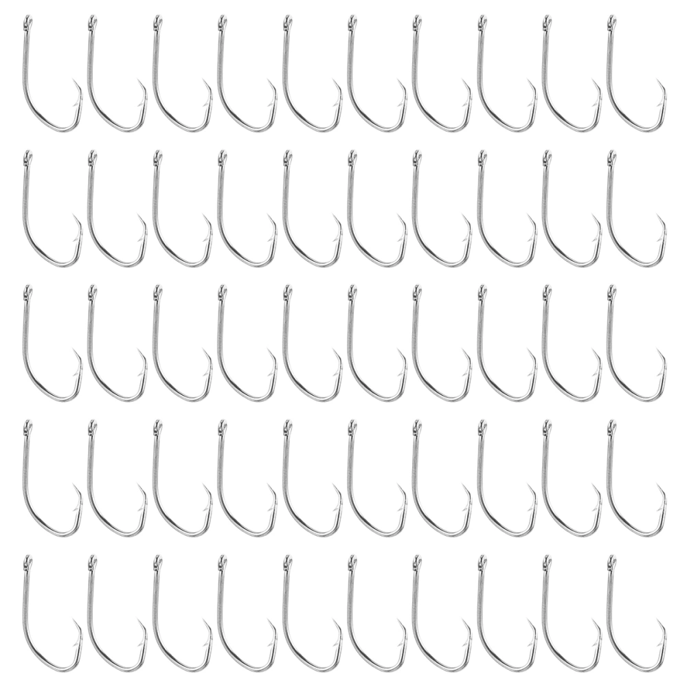 100pcs Circle Fishing Hooks Carbon Steel Fishing Hooks for Saltwater Freshwater