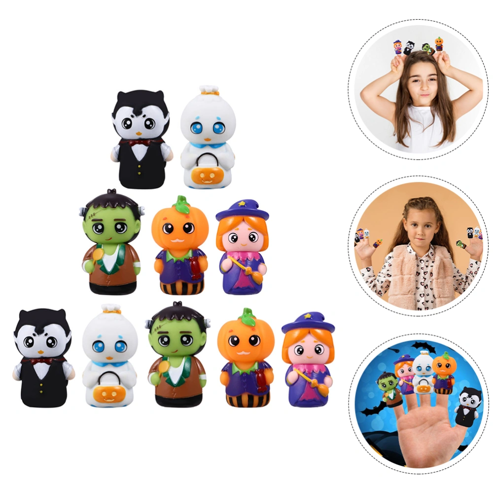 10pcs Cartoon Hand Puppets Kids Finger Puppet Toys Preschool Interactive Toys