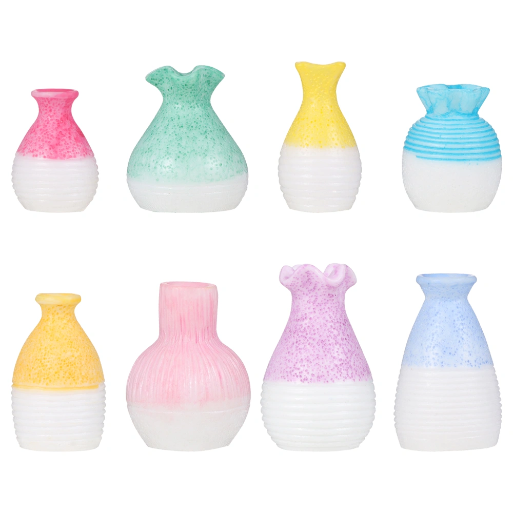 8pcs Mini Vase Simulation Creative Vase Craft Decor Micro Landscape Ornament