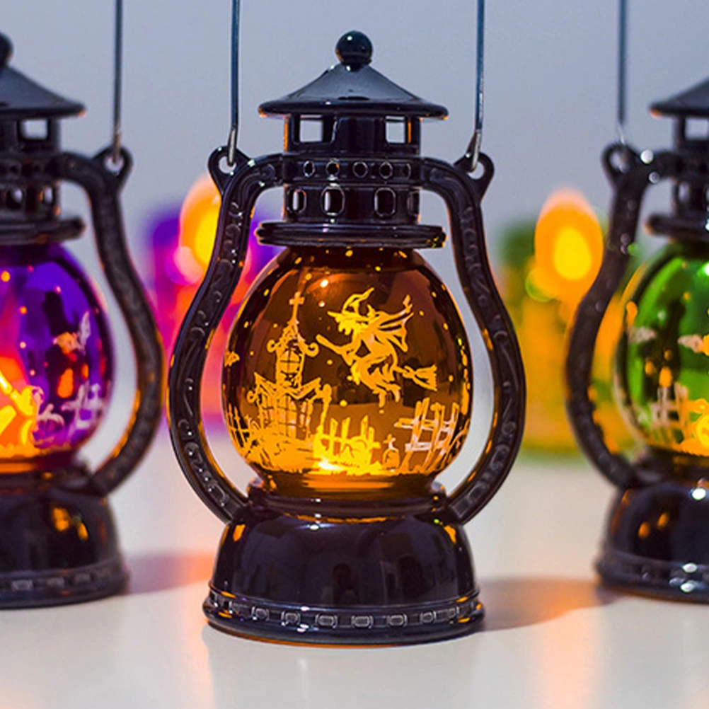 Oil Lamp Halloween Oil Lamp Decoration Halloween Retro Lamp Vintage Oil Lamp (Witch)