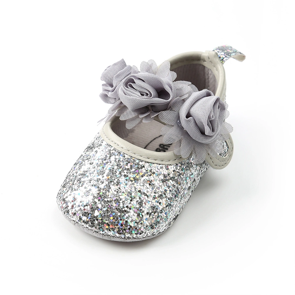 1 Pair of 12cm Quality Dancing Shoes Drawstring Ballet Dance Shoes Sole Dance Shoes for Baby Kids (Silver)