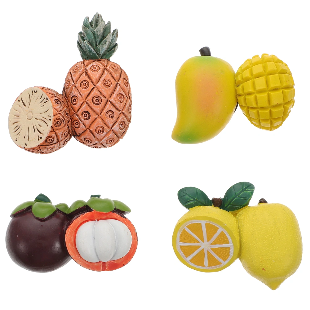 4Pcs Fruit Modeling Fridge Magnet Creative 3D Fridge Sticker DIY Fridge Decor