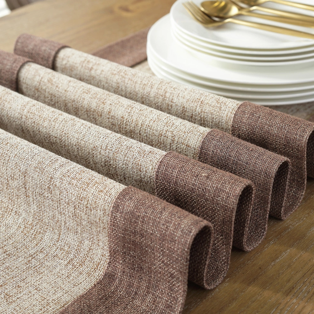 Tassel Double Table Runners Household Table Cloth Cotton Linen Table Double Cloth (Beige Size 3)