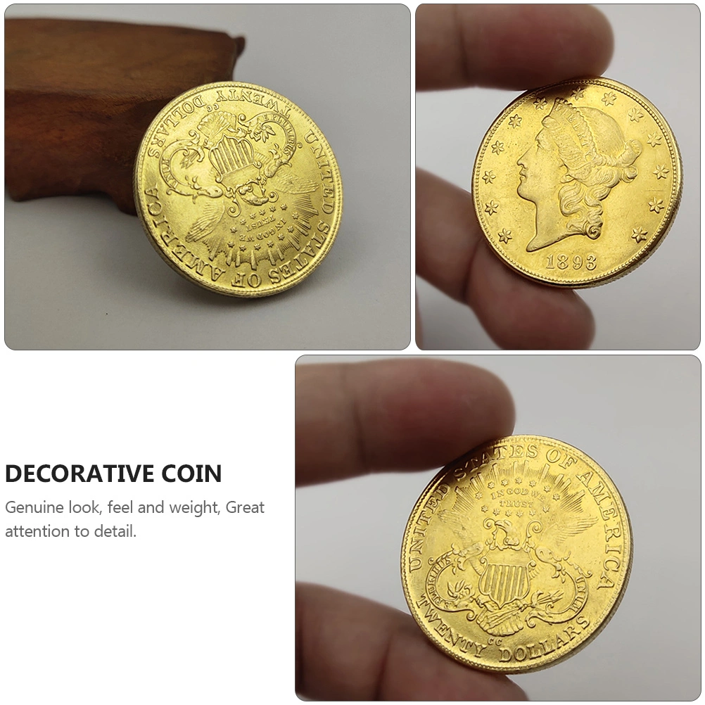 2Pcs Copper Commemorative Coin Retro Home Art Collection Coin Double-sided Coin