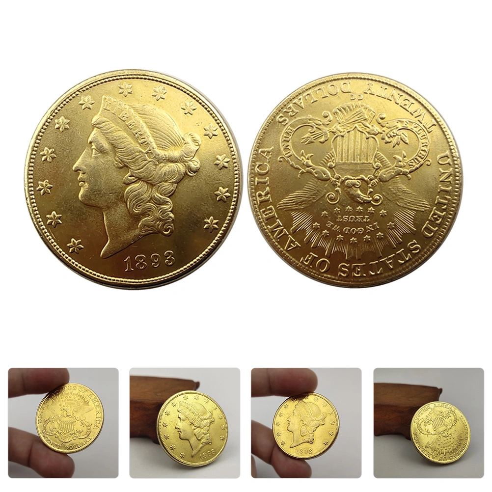 2Pcs Copper Commemorative Coin Retro Home Art Collection Coin Double-sided Coin