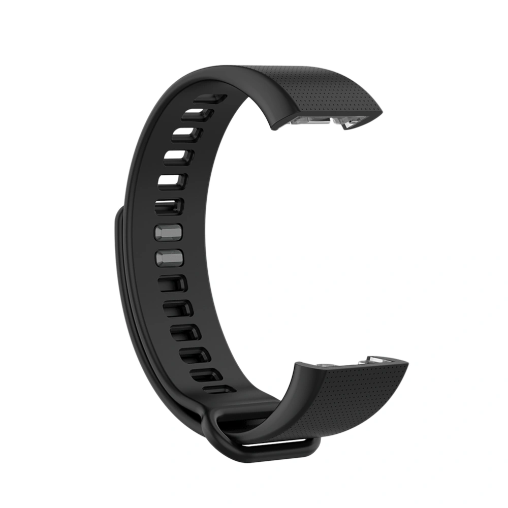 Unisex Watch Strap A1702 Silicone Textured Breathable Watch Band Wrist Band Replacement for Smart Watch (Black)