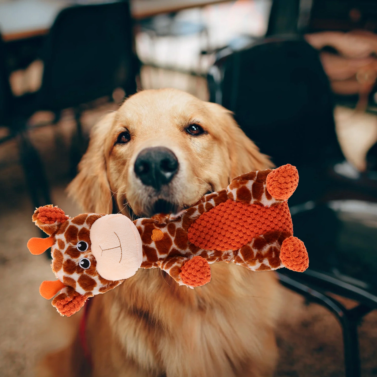 Dog Chew Toy Giraffe Shape Plush Sounding Toy For Boredom Entertainment