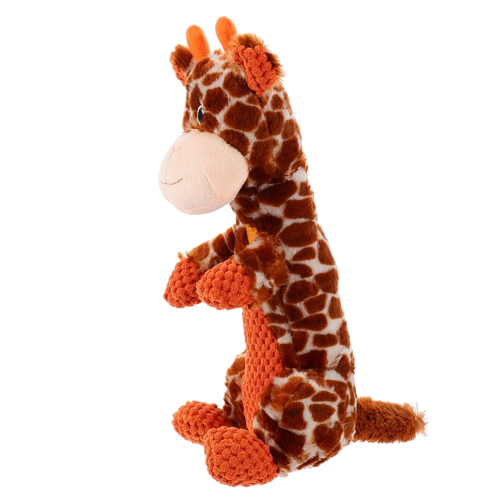 Dog Chew Toy Giraffe Shape Plush Sounding Toy For Boredom Entertainment