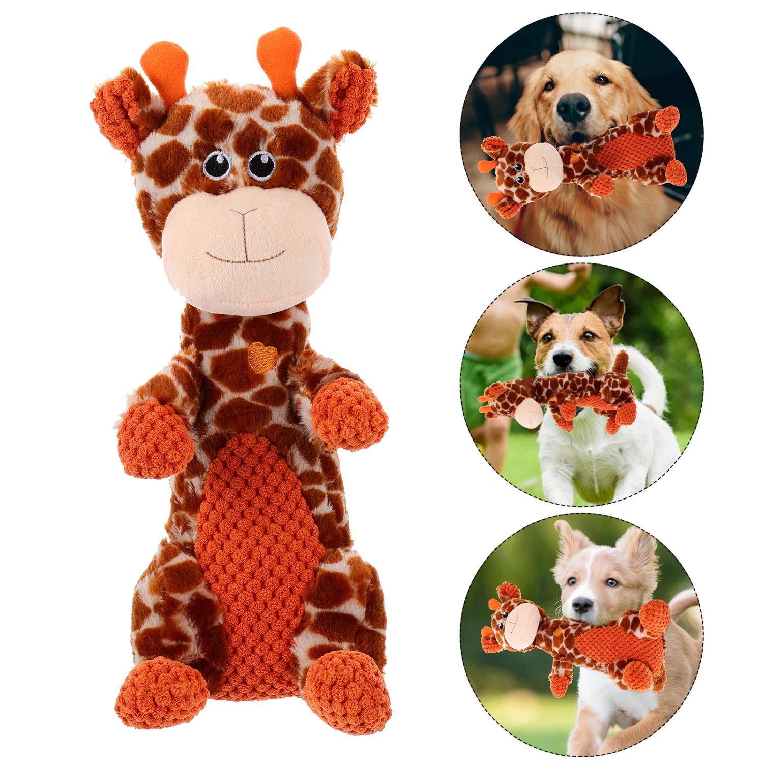 Dog Chew Toy Giraffe Shape Plush Sounding Toy For Boredom Entertainment