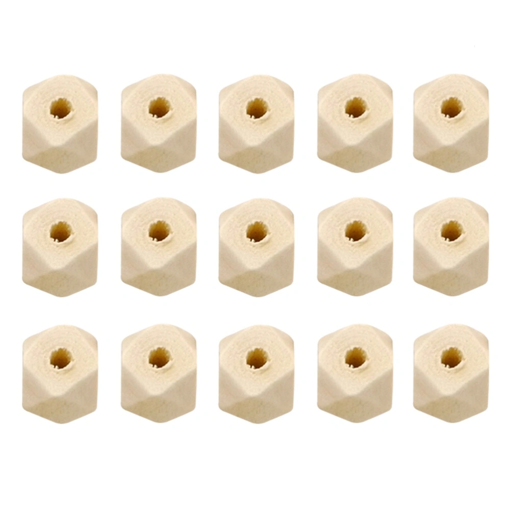 20pcs 30mm Octagonal Beads DIY Geometric Wooden Unpainted Beads Unfinished Wooden Beads