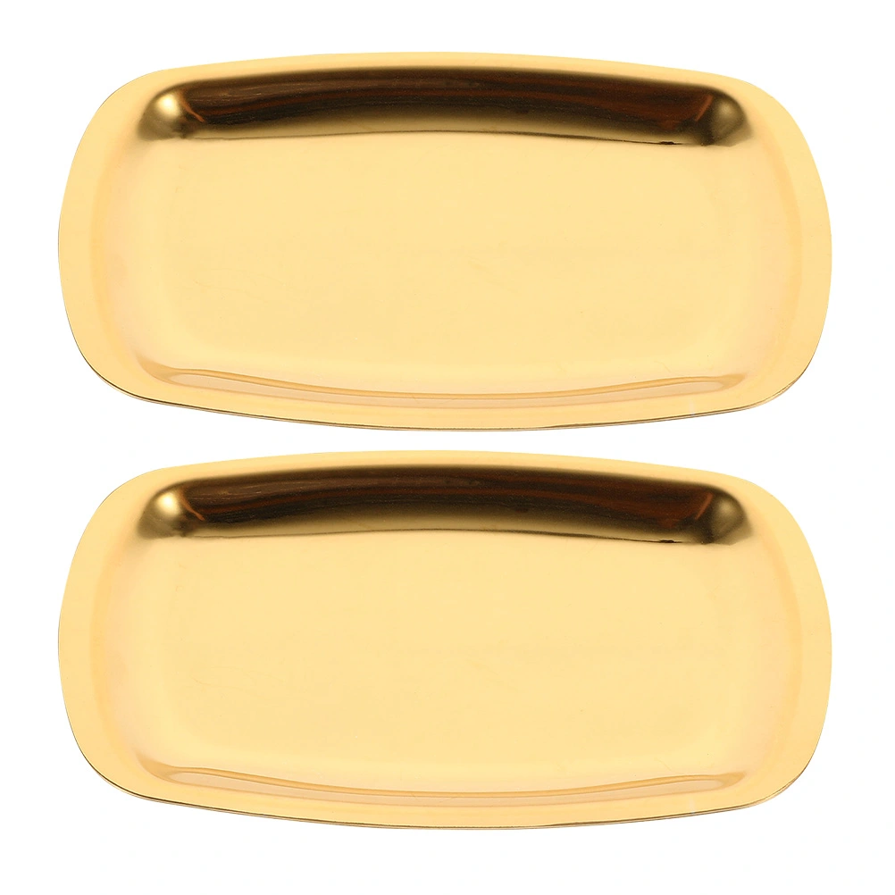 1Pc Stainless Steel Barbecue Pan Practical Dish Plate Sushi Storage Plate