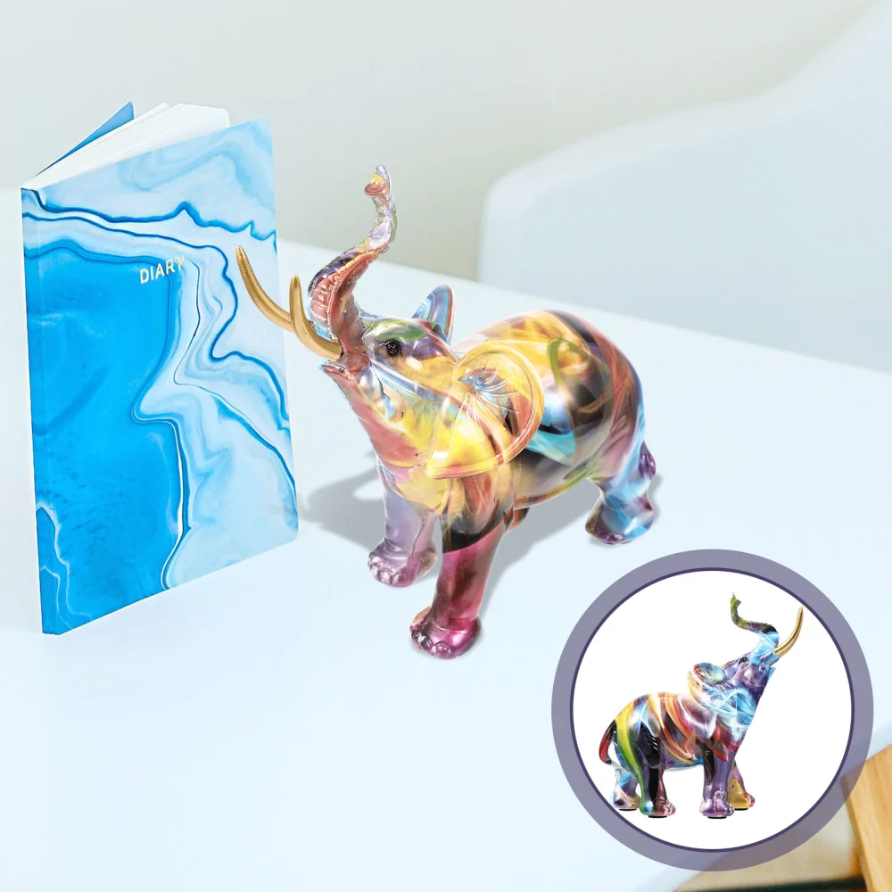 Resin Craft Elephant Statue Adornment European Style Elephant Figure Decor