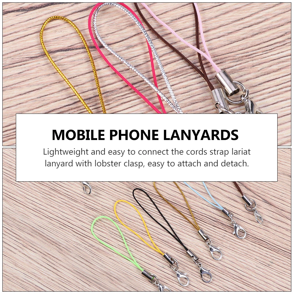 50pcs Cell Phone Charm Straps Lobster Clasp Lariat Cord Mobile Phone Lanyards