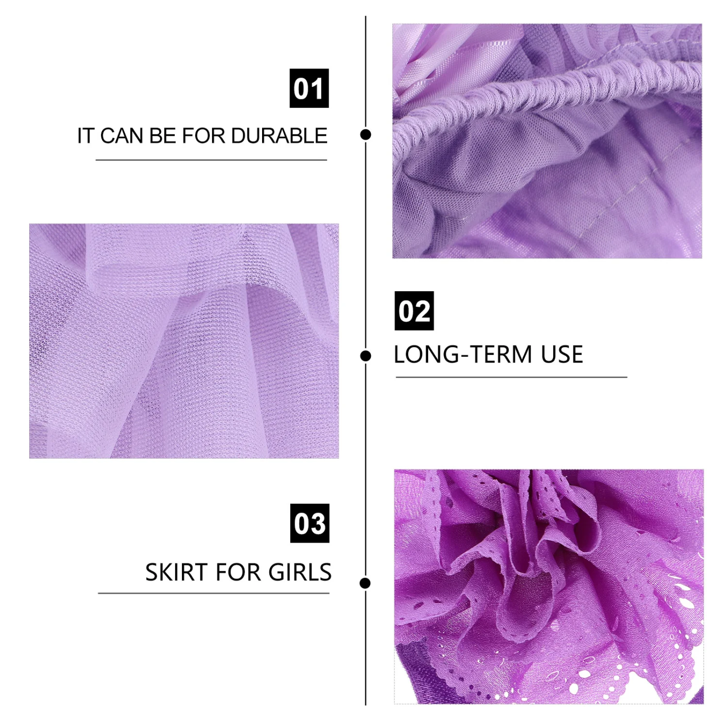 1pc Tutu Skirt and Flower Headband Baby Girls Photography Props Newborn Birthday Dress Headwear Size S(Purple)
