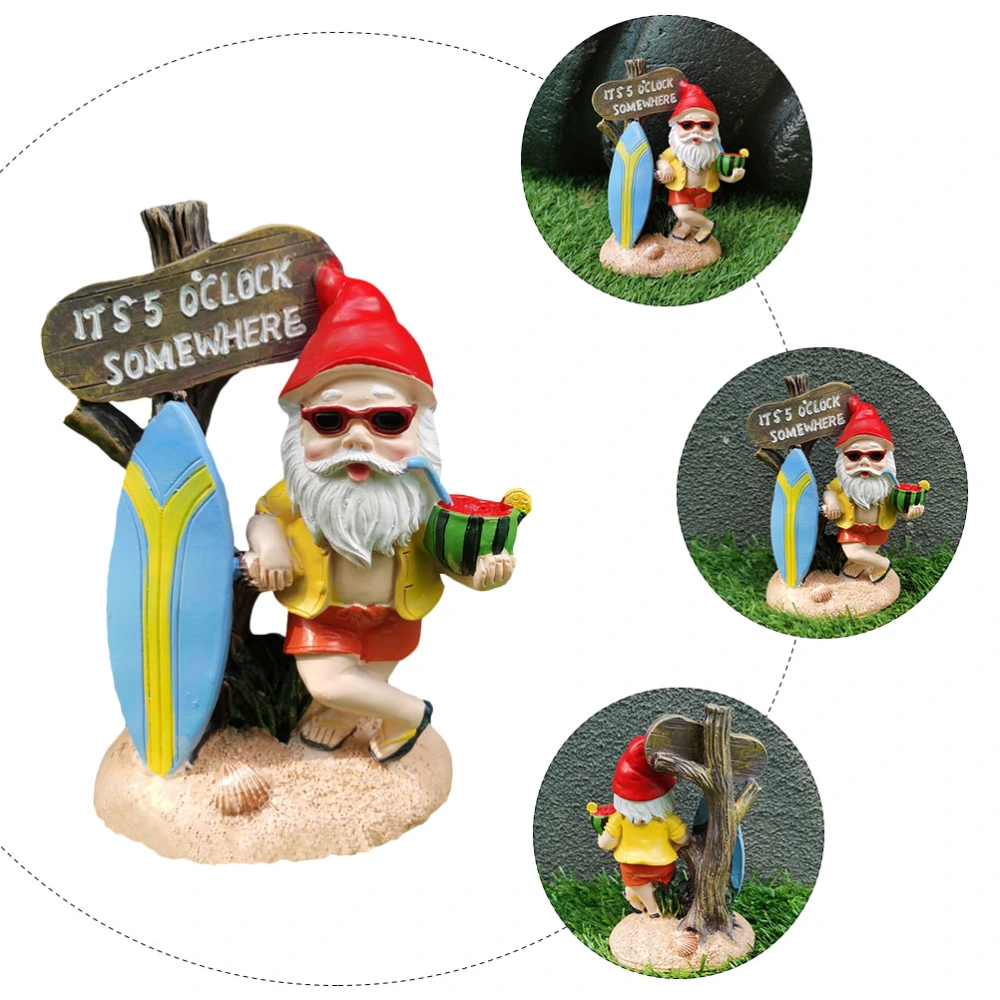 1Pc Adorable Dwarf Doll Design Desktop Ornament Elf Resin Craft Garden Ornament