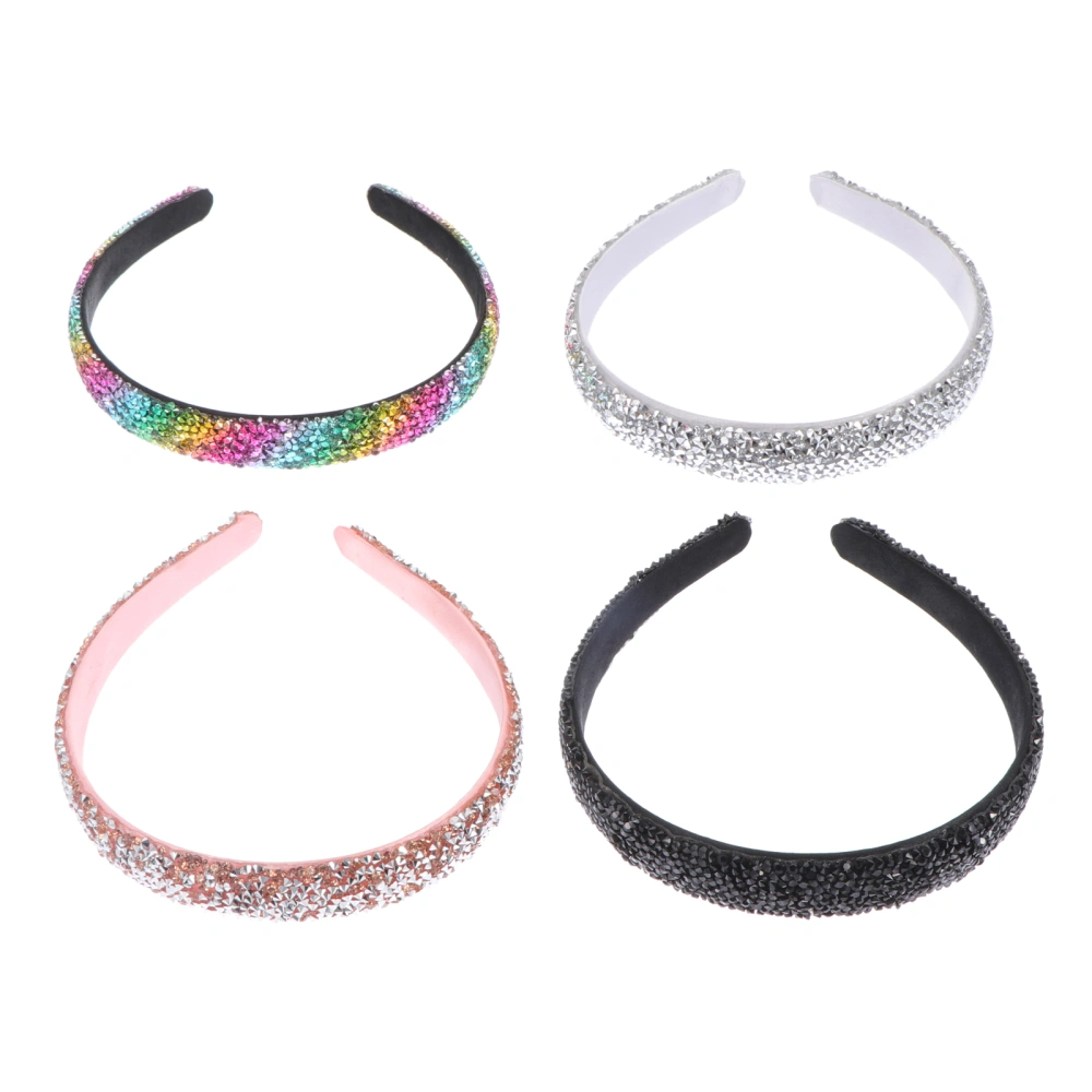 4Pcs Beautiful Girl Rhinestone Hairbands Girl Decorative Wedding Hairbands