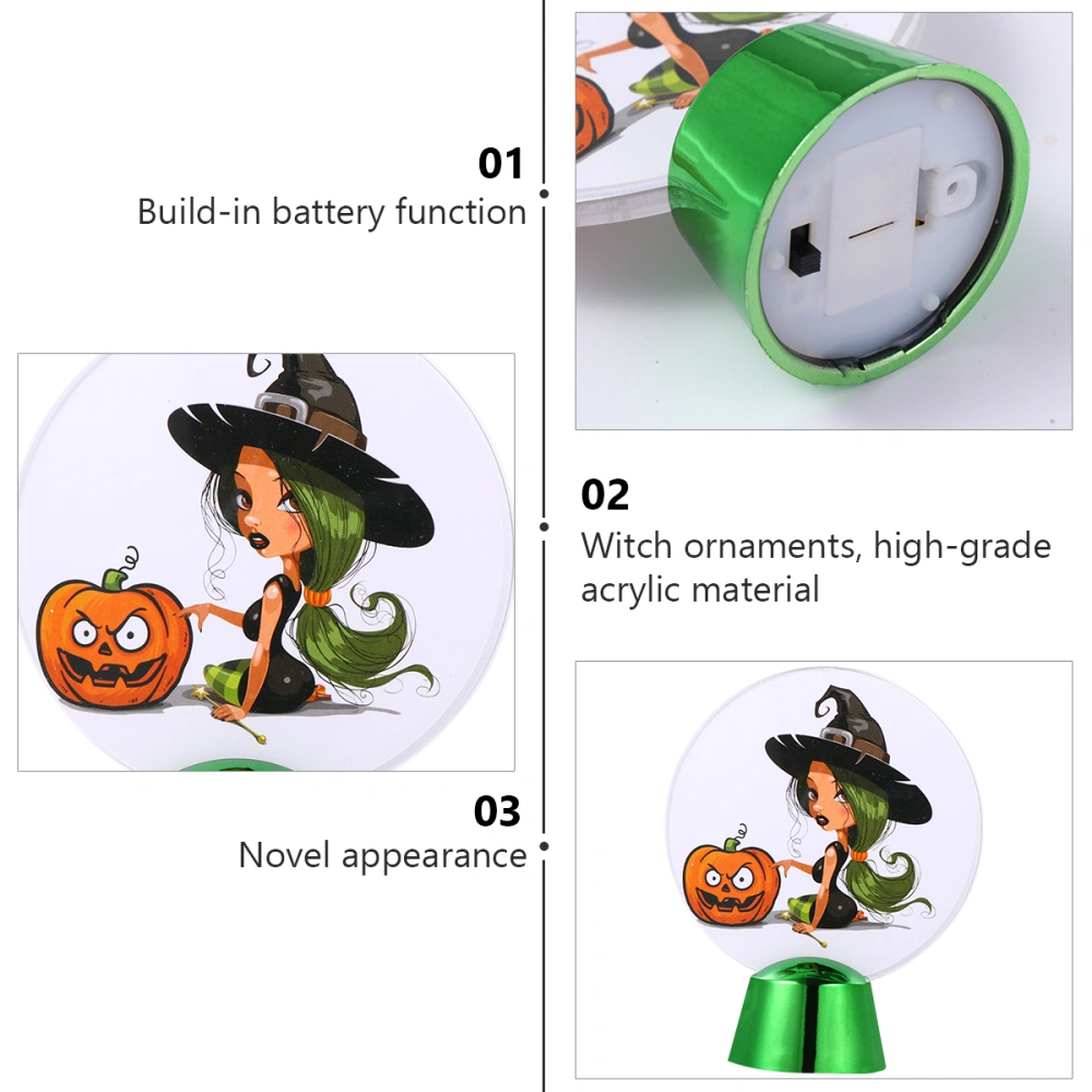 1pc Decorative Lamp Witch Decoration Ornaments Halloween Lamp Mini Night Light